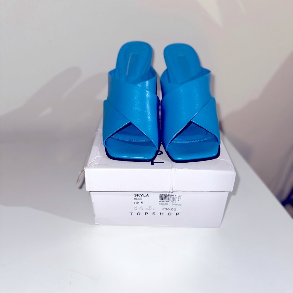 TopShop Blue Mules size 7.5US